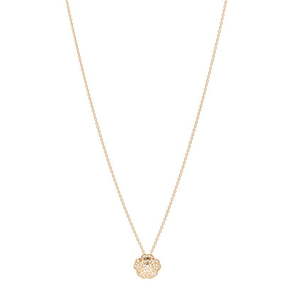 Chanel 18K Yellow Gold Diamond Bouton de Camelia Pendant Necklace 1 of 7