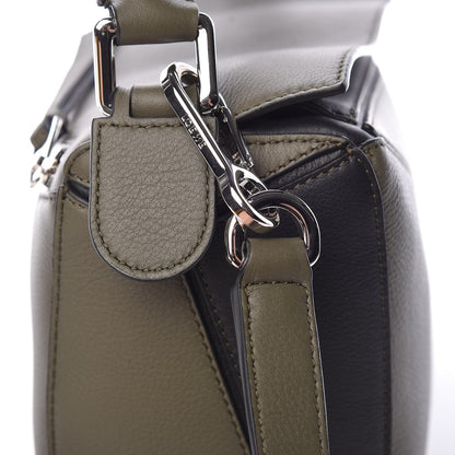 Loewe Calfskin Small Puzzle Bag Khaki Green Soft White 7 of 9
