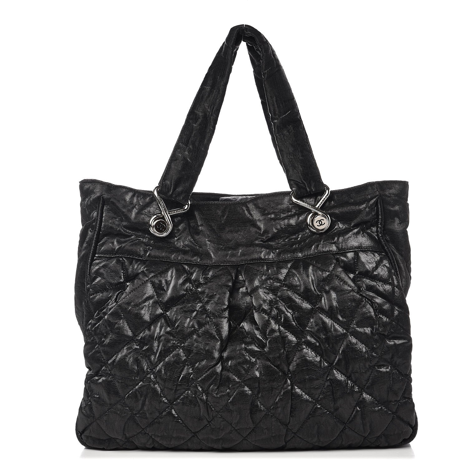 Chanel Crinkled Coated Canvas Le Marais Large Tote Black 2 of 19