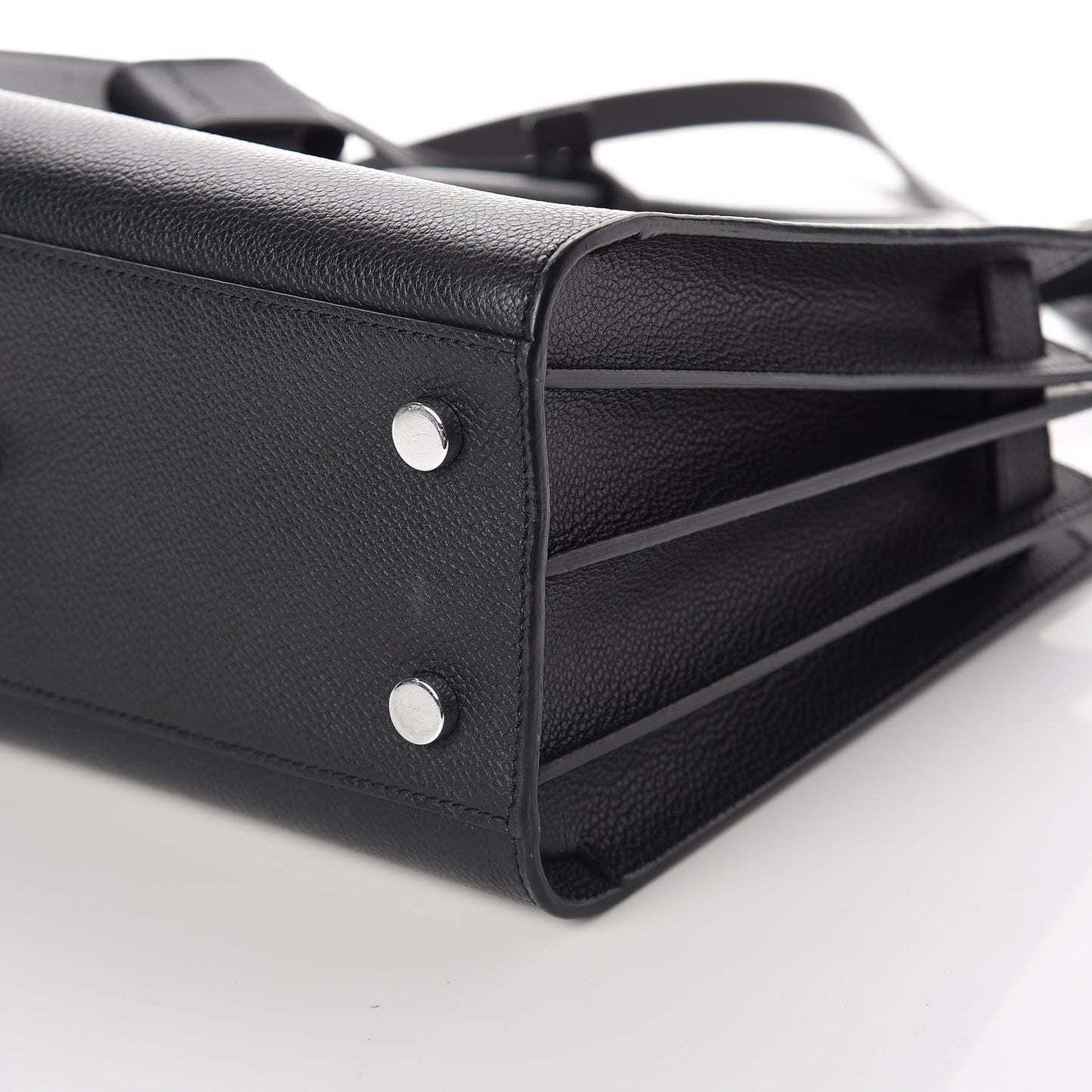 Grained Calfskin Baby Sac De Jour Black