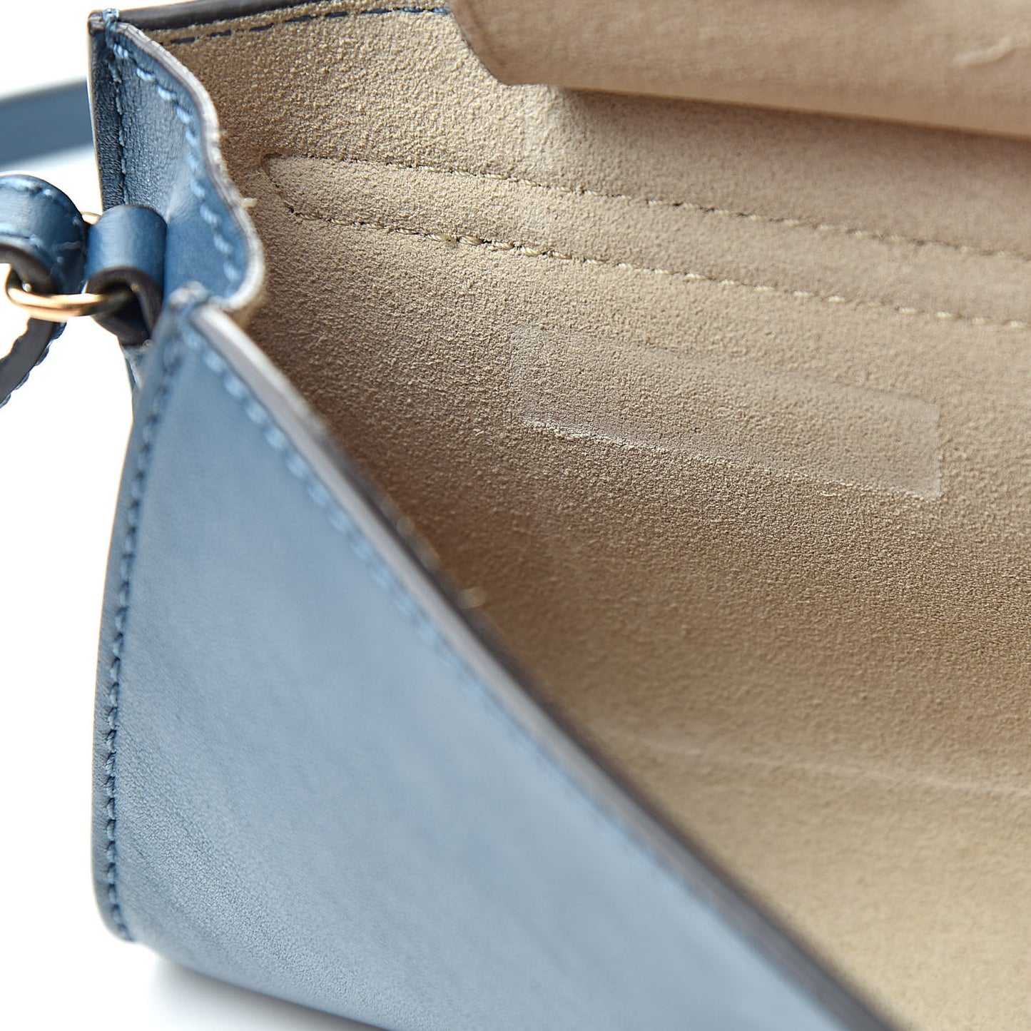 Suede Calfskin Mini Faye Shoulder Bag Majolica Blue