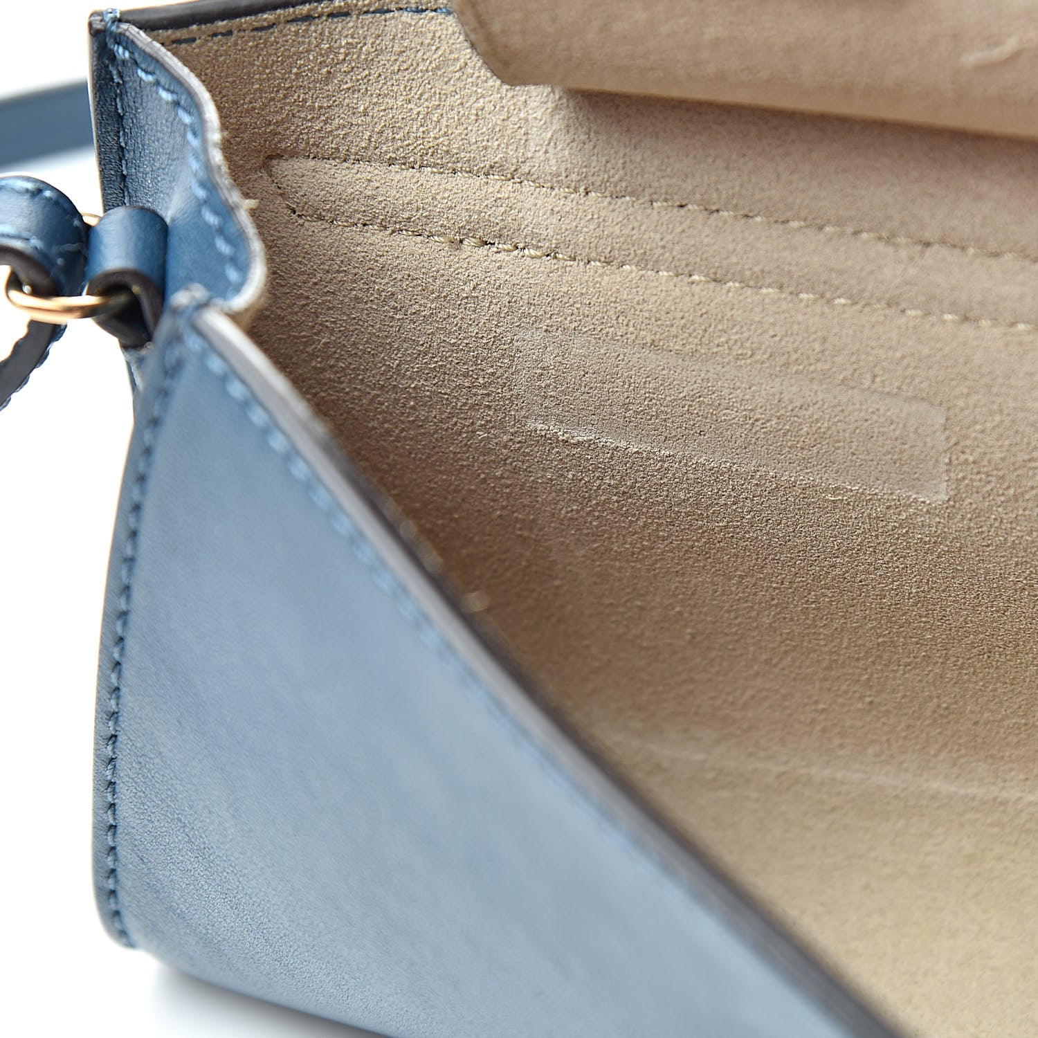 Chloe Suede Calfskin Mini Faye Shoulder Bag Majolica Blue 11 of 11