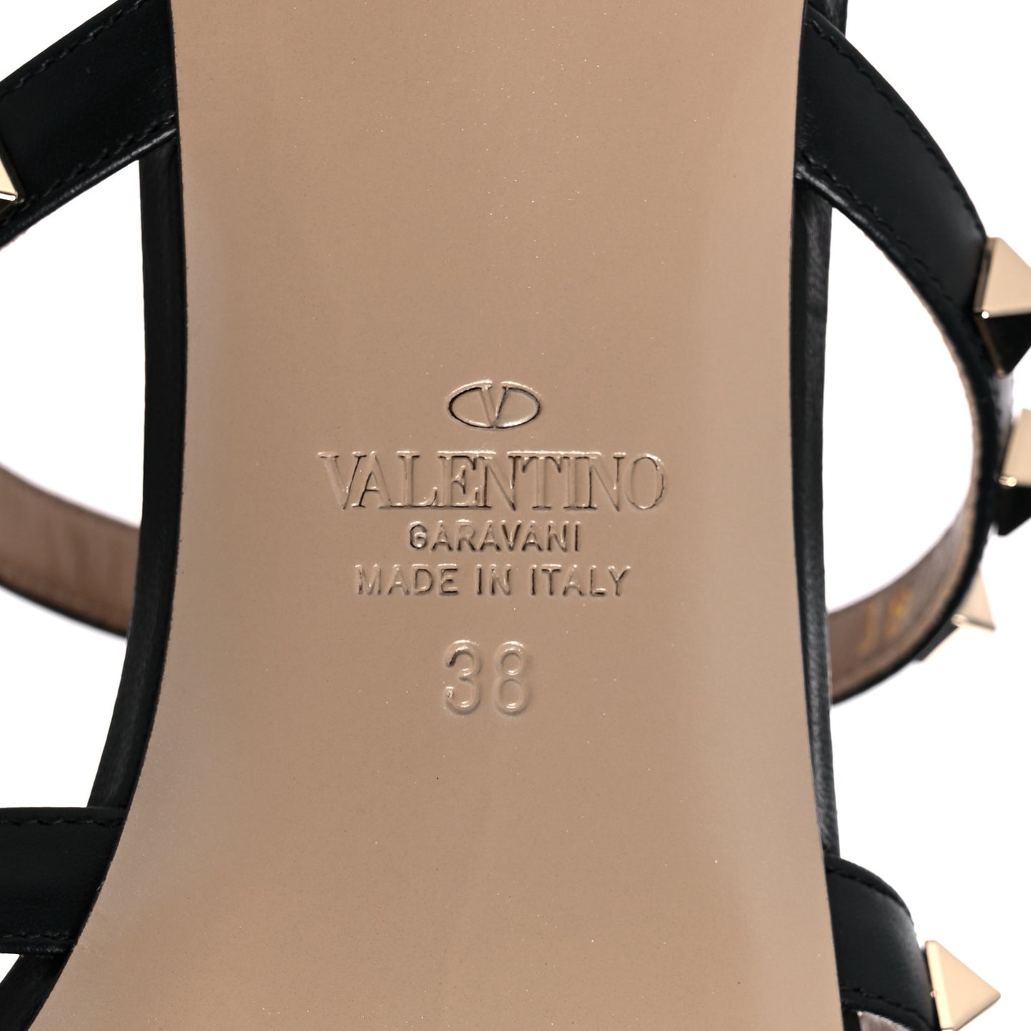 Calfskin Rockstud 50mm Flip Flop Thong Sandals 38 Black