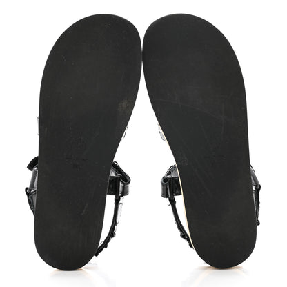 Chanel Lambskin Chain Sandals 39.5 Black 6 of 9