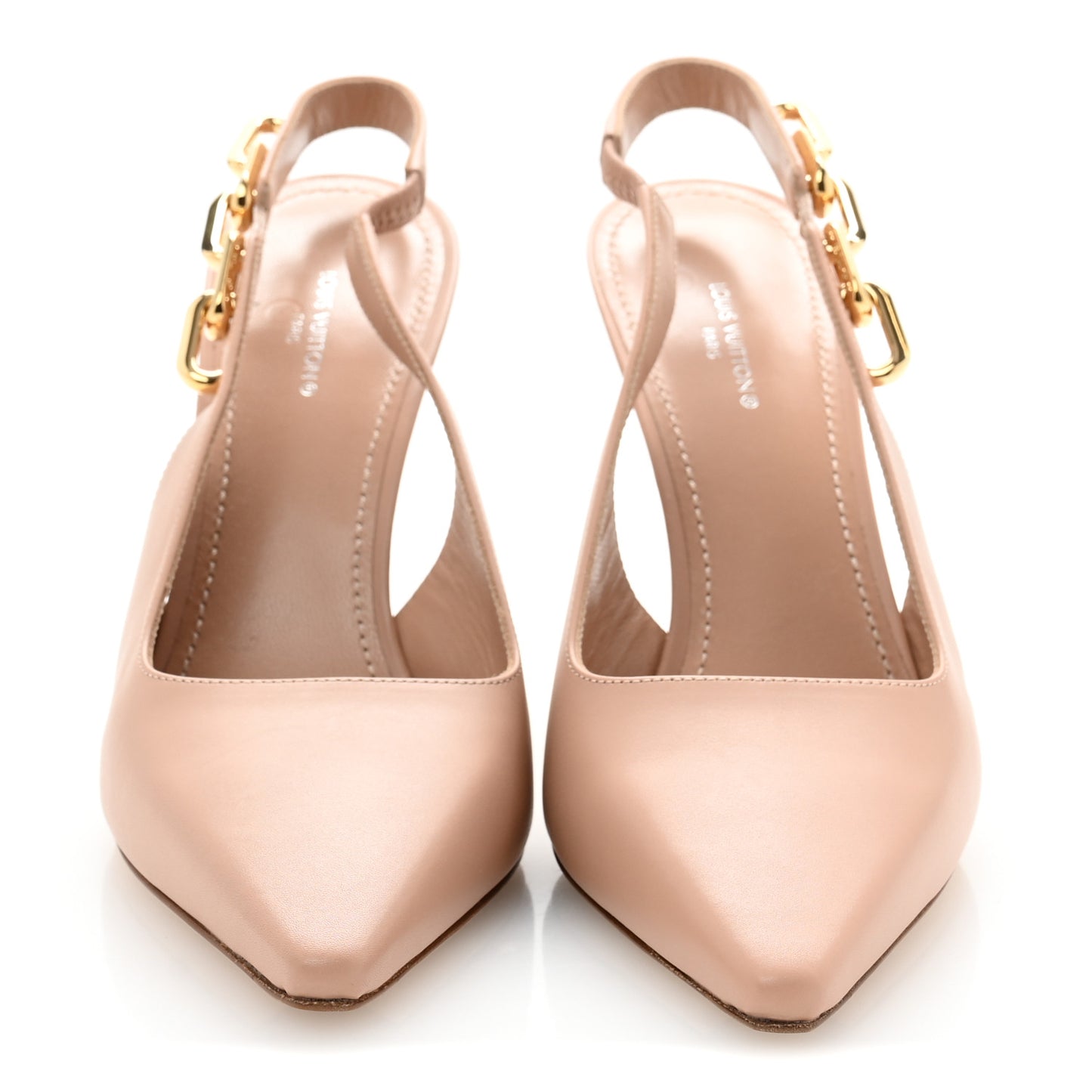 Calfskin Sparkle Slingback Pumps 39 Nude