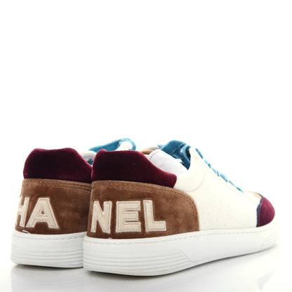 Chanel Calfskin Velvet Womens Logo Sneakers 38 Multicolor 4 of 11