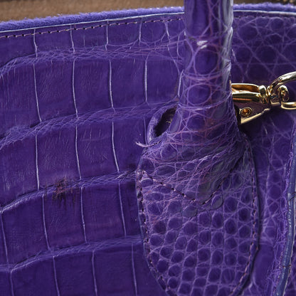 Nancy Gonzalez Crocodile Dome Satchel Purple 10 of 16