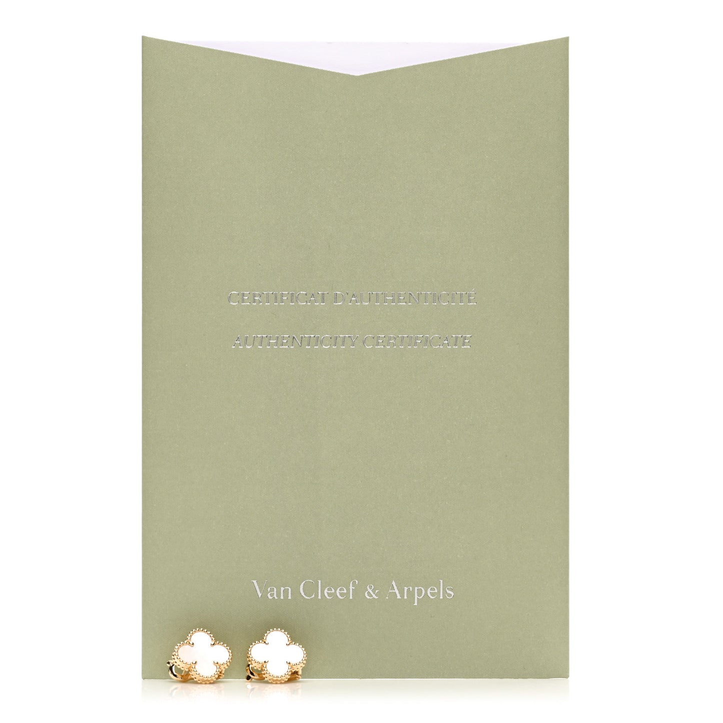 18K Yellow Gold Mother of Pearl Vintage Alhambra Earrings