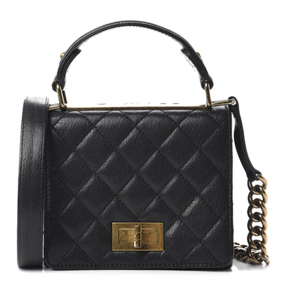Chanel Goatskin Quilted Small Rita Top Handle Flap Black 1 of 10