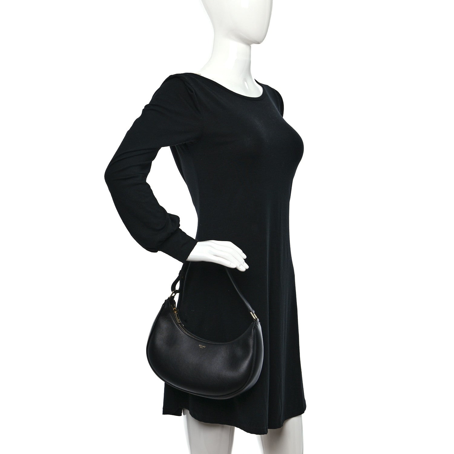 Celine Smooth Calfskin Medium Strap Ava Shoulder Bag Black 3 of 7