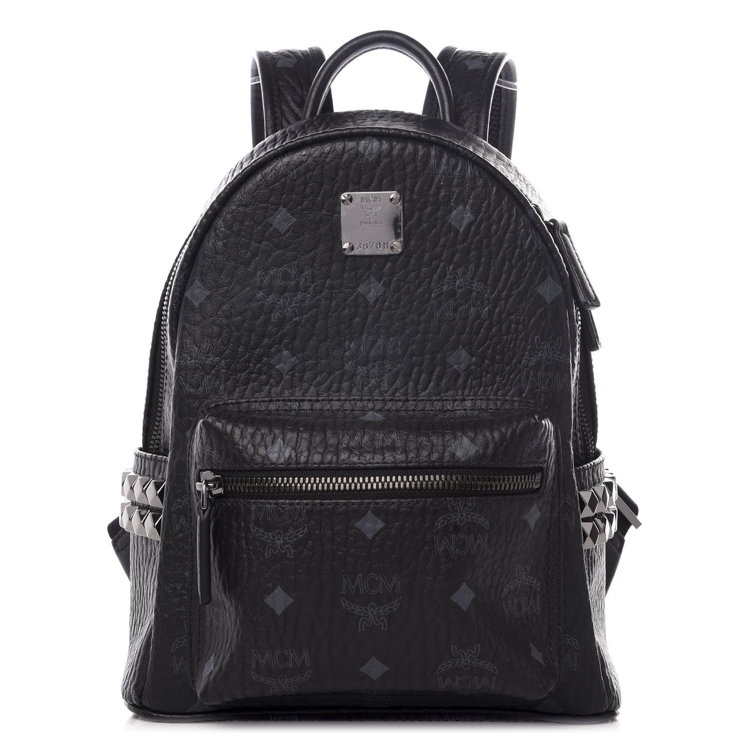MCM Visetos Side Stud Mini Stark Backpack Black 1 of 9