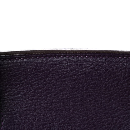 Hermes Taurillon Clemence Birkin 40 Raisin 37 of 46