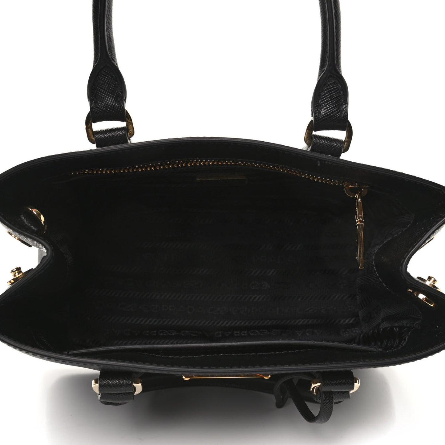 Saffiano Lux Micro Galleria Shoulder Bag Black
