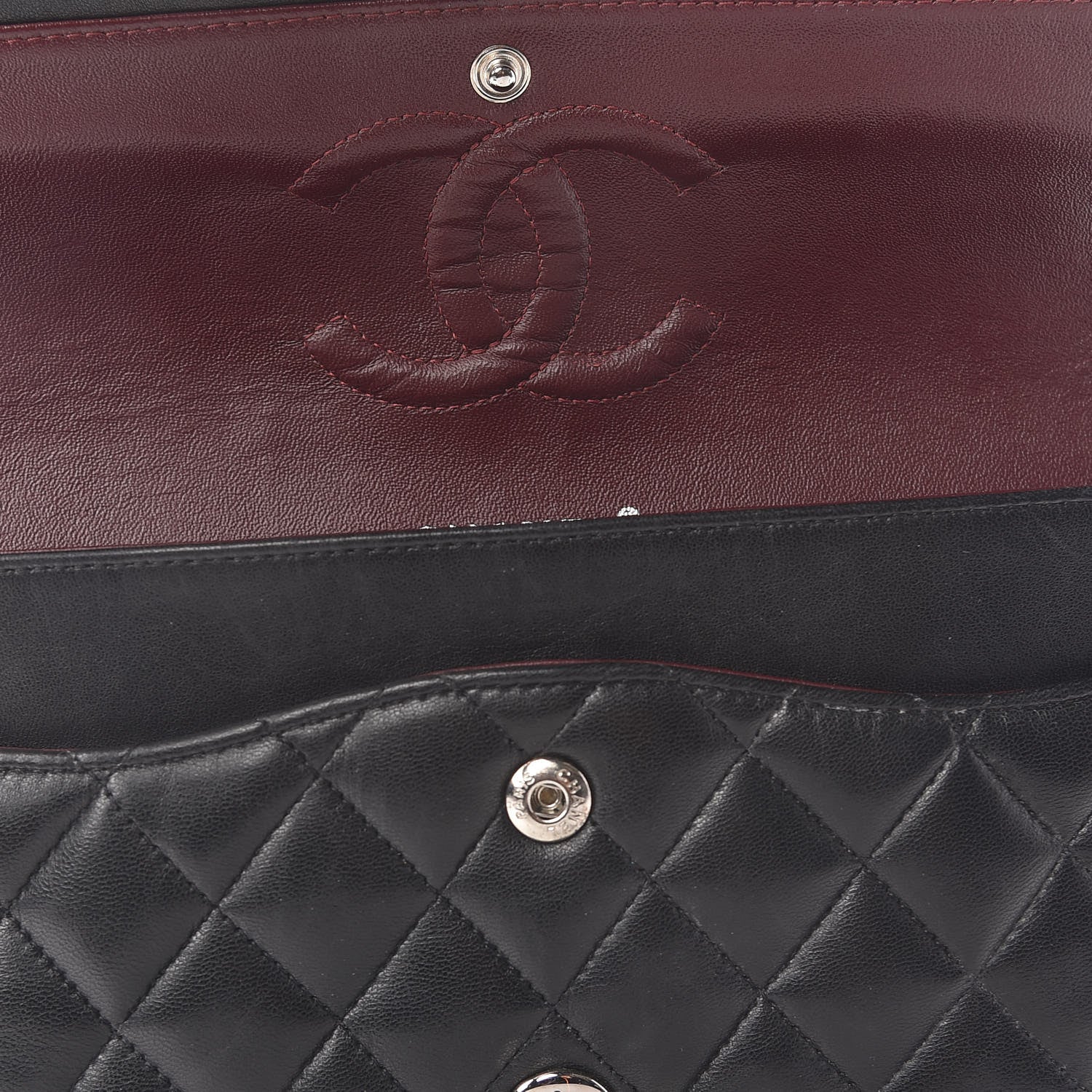 Chanel Lambskin Quilted Medium Double Flap Black 23 of 25