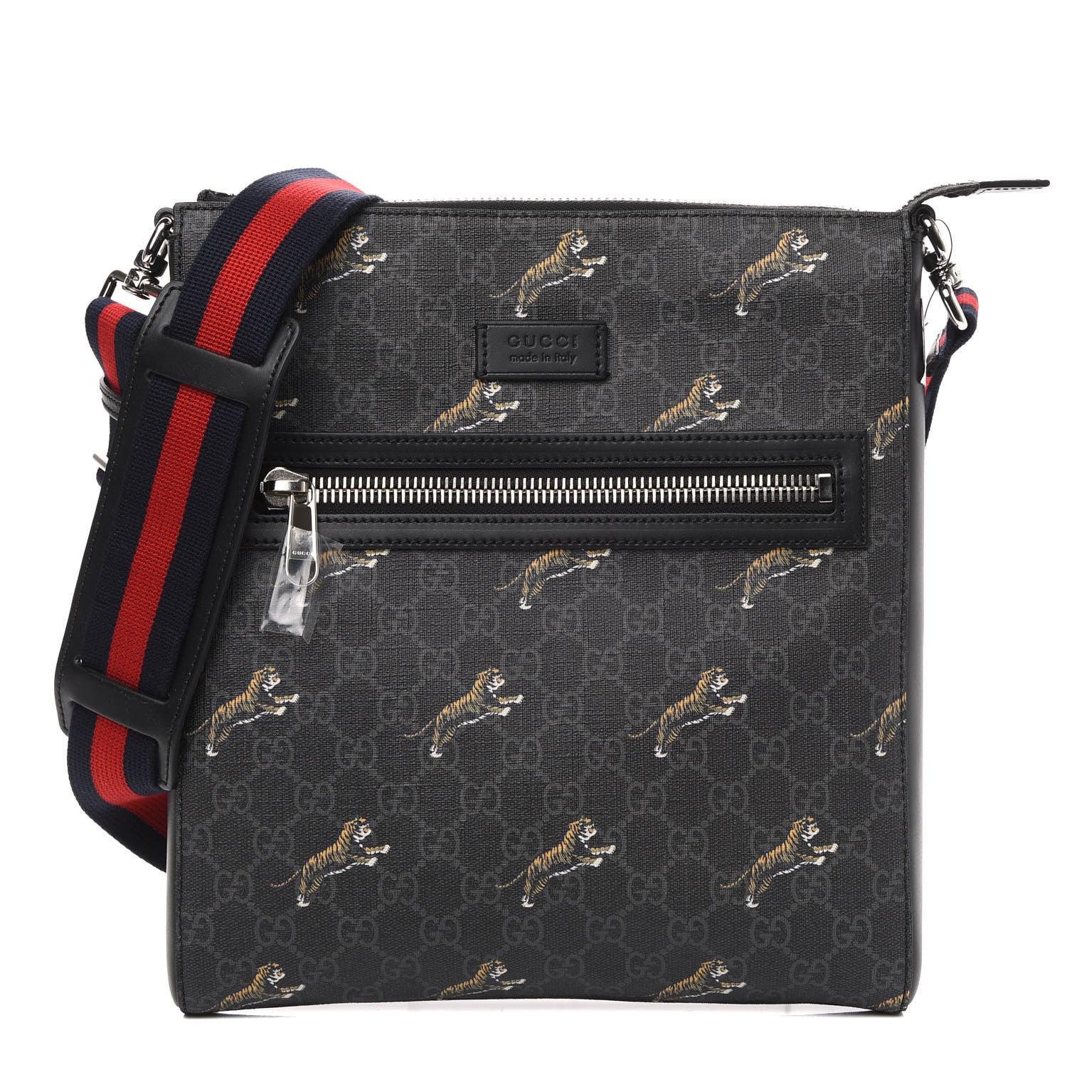 Gucci GG Supreme Monogram Tigers Web Messenger Bag Black Multicolor 1 of 9