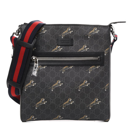 Gucci GG Supreme Monogram Tigers Web Messenger Bag Black Multicolor 1 of 9