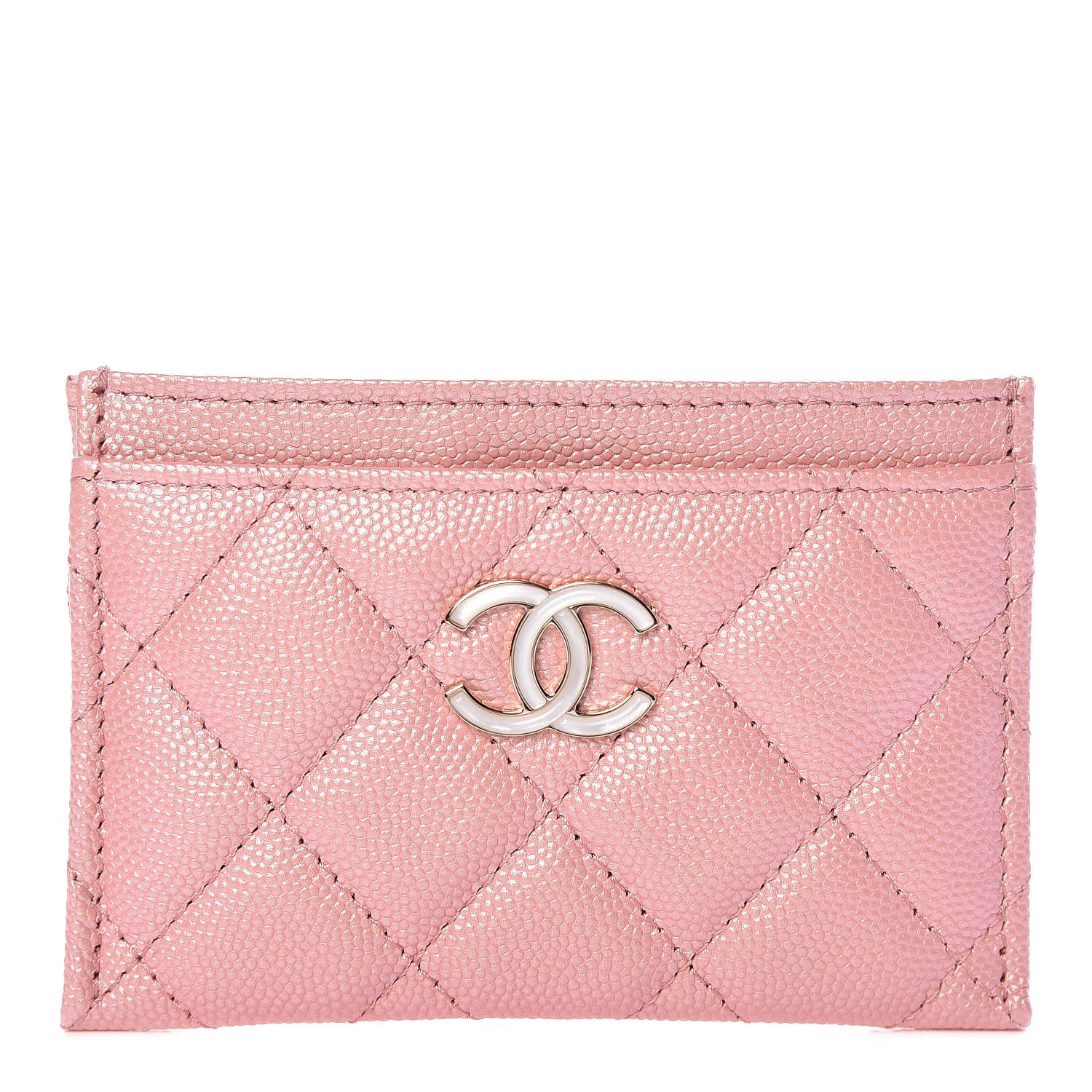 Chanel Iridescent Caviar Quilted Card Holder Rose Pink 1 of 8