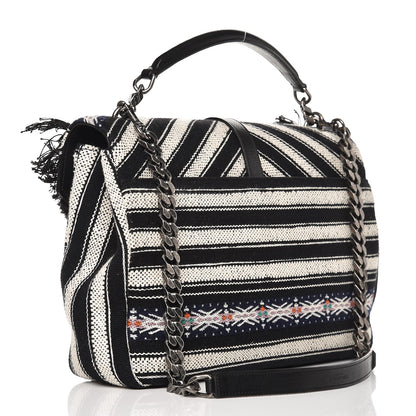 Saint Laurent Berber Chevron Tassel Monogram Large College Bag Black 3 of 10