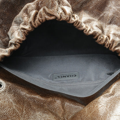 Chanel Grained Calfskin Quilted Maxi Elastic Flap Brown 5 of 7