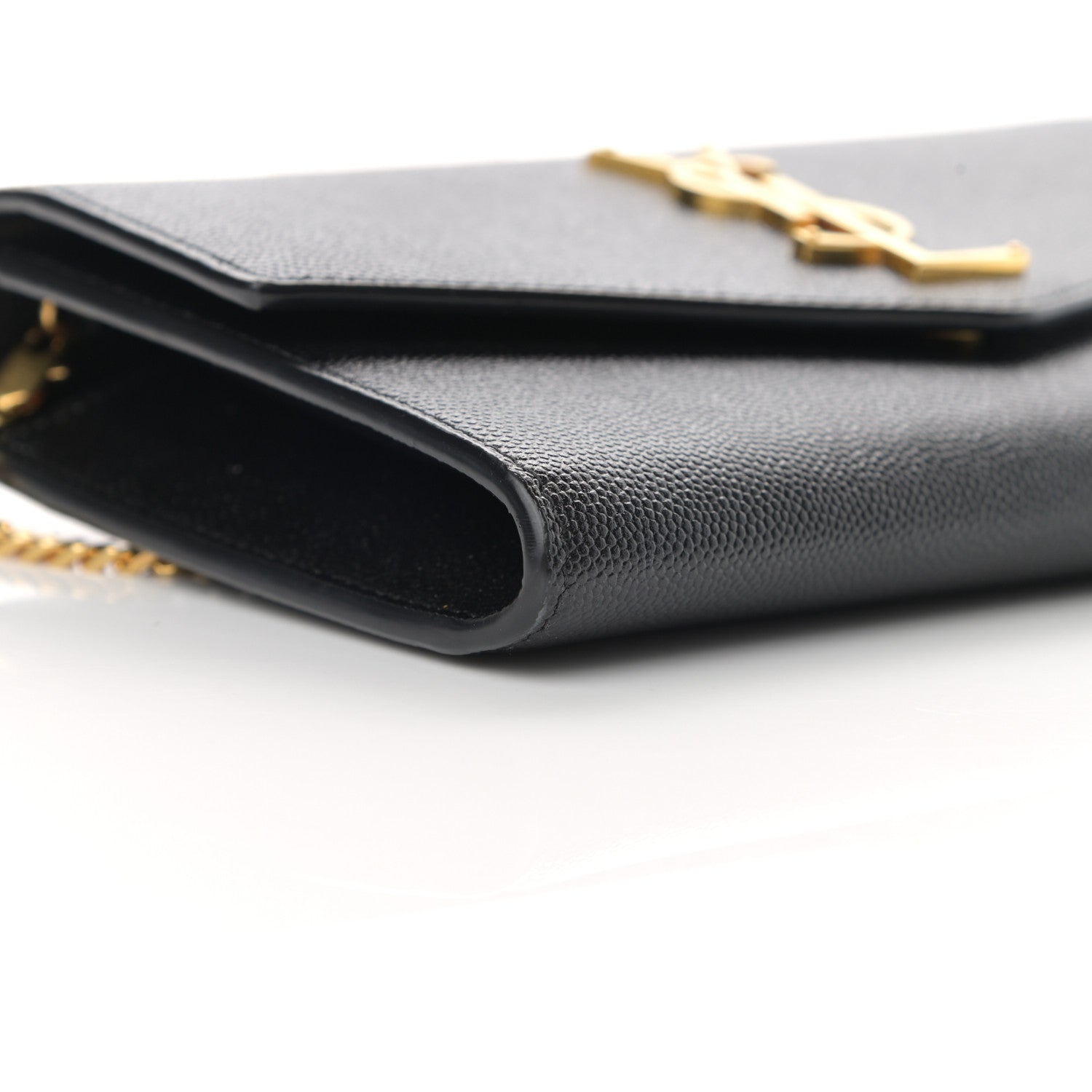 Saint Laurent Grain De Poudre Uptown Chain Wallet Black 11 of 14