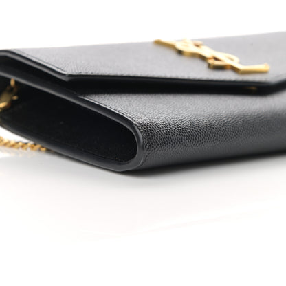 Saint Laurent Grain De Poudre Uptown Chain Wallet Black 11 of 14