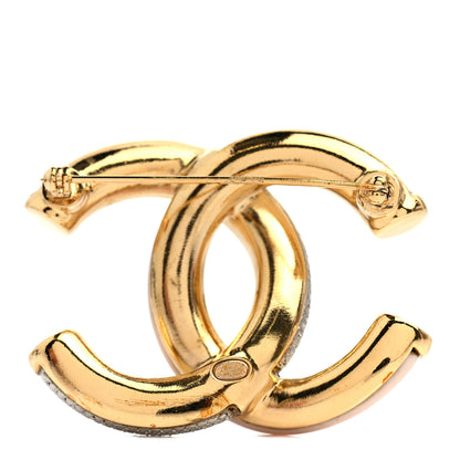Chanel Enamel Crystal CC Brooch Light Pink Gold 3 of 4