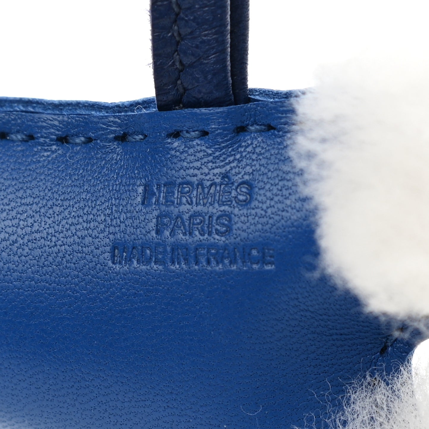 Milo Lambskin Shearling Budy Charm Bleu Saphir