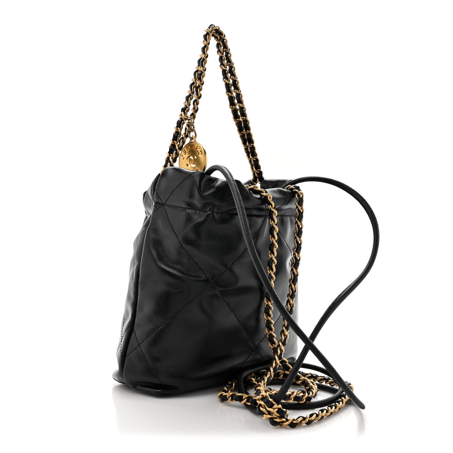 Chanel Shiny Calfskin Quilted Mini Chanel 22 Black 3 of 10