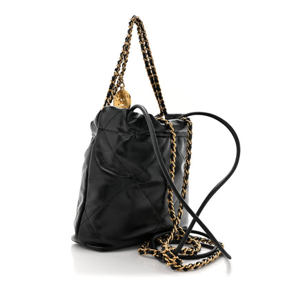 Chanel Shiny Calfskin Quilted Mini Chanel 22 Black 3 of 10