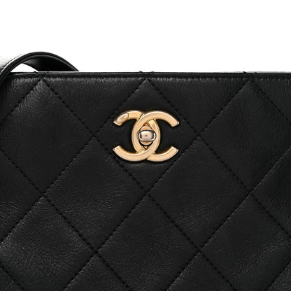 Chanel Calfskin Quilted Framing Chain Hobo Black 7 of 10