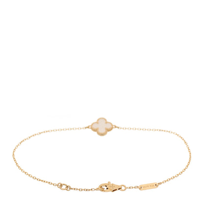 Van Cleef & Arpels 18K Yellow Gold Mother of Pearl Sweet Alhambra Bracelet 2 of 6