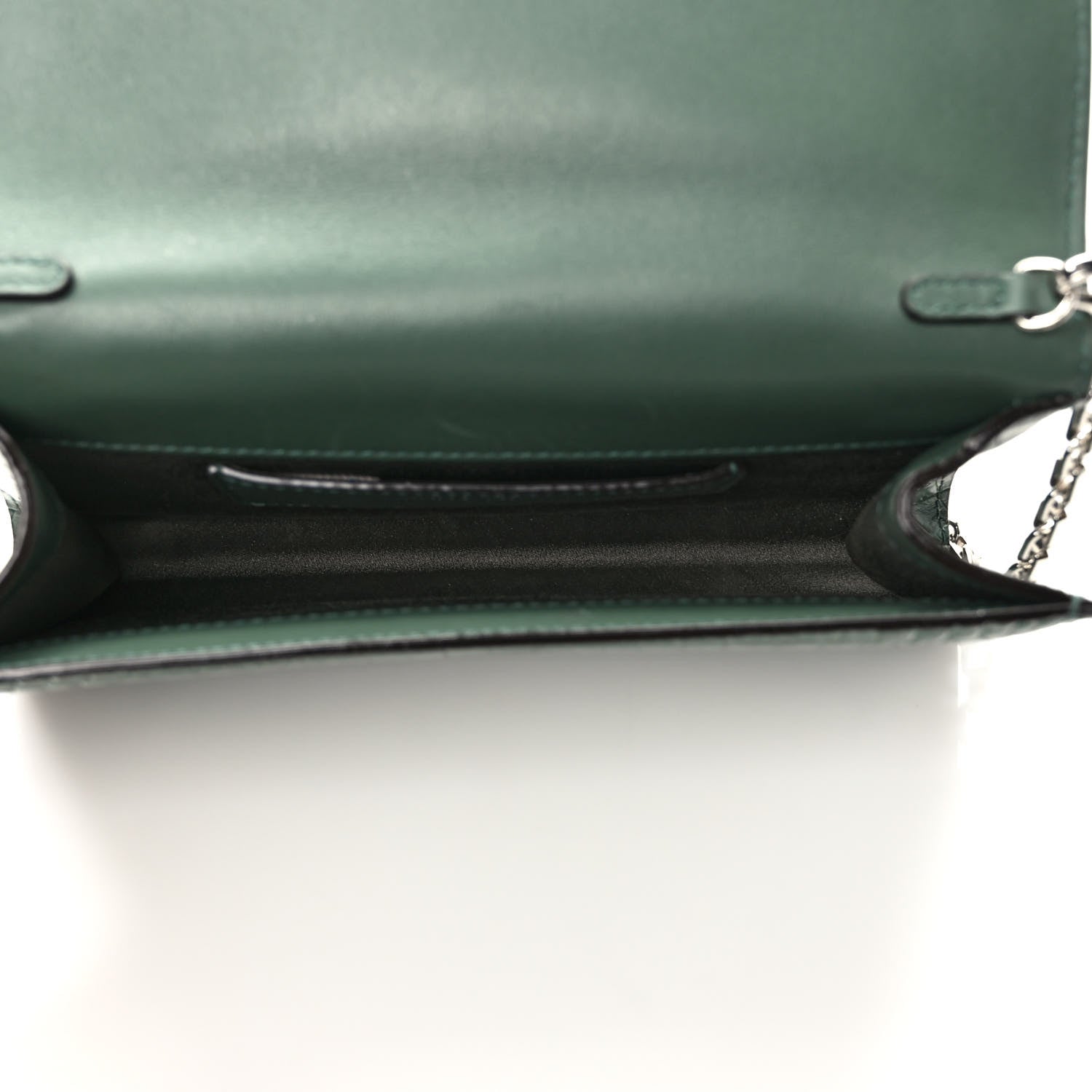 Jimmy Choo Calfskin Crocodile Embossed Varenne Chain Clutch Cactus 5 of 9