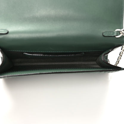 Jimmy Choo Calfskin Crocodile Embossed Varenne Chain Clutch Cactus 5 of 9