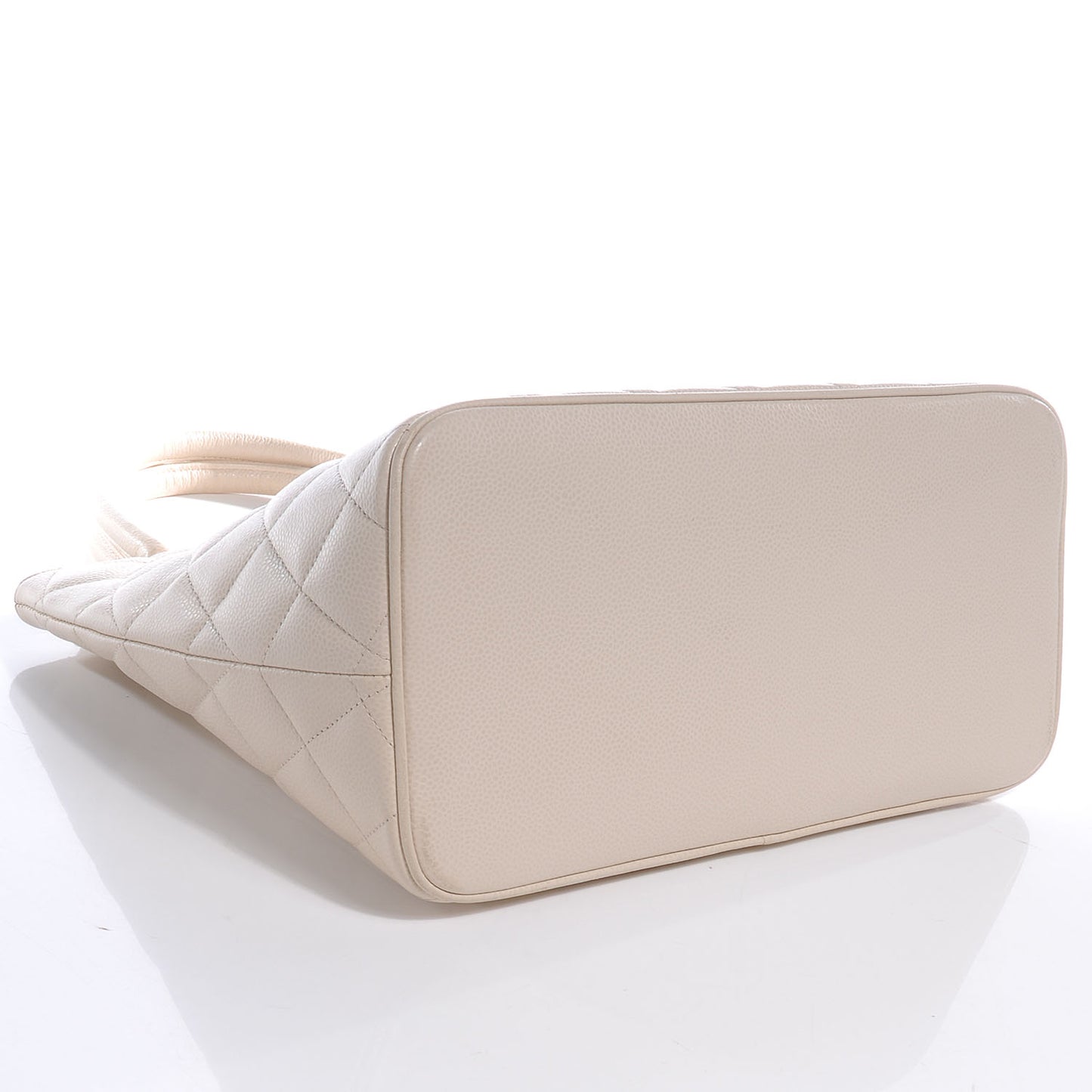 Caviar Quilted Medallion Tote Light Beige