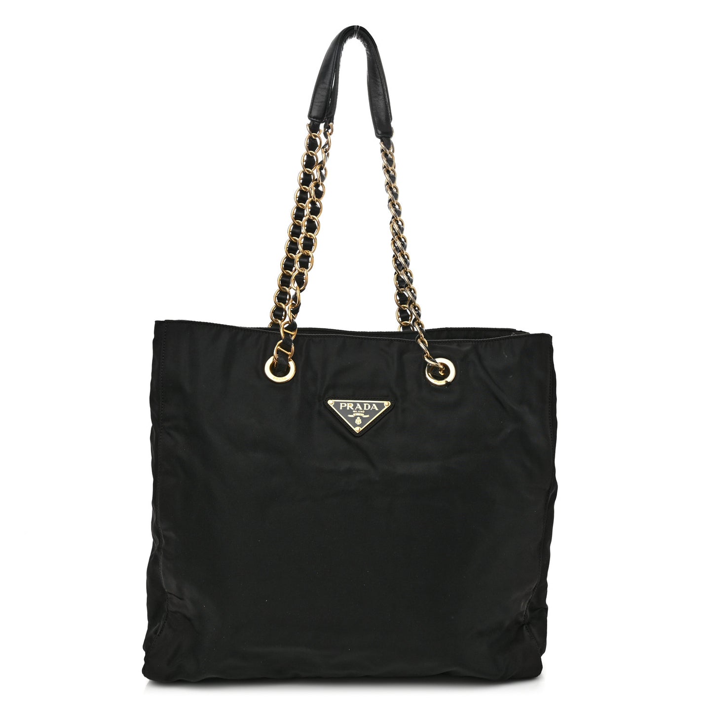 Tessuto Nylon Chain Shoulder Bag Black