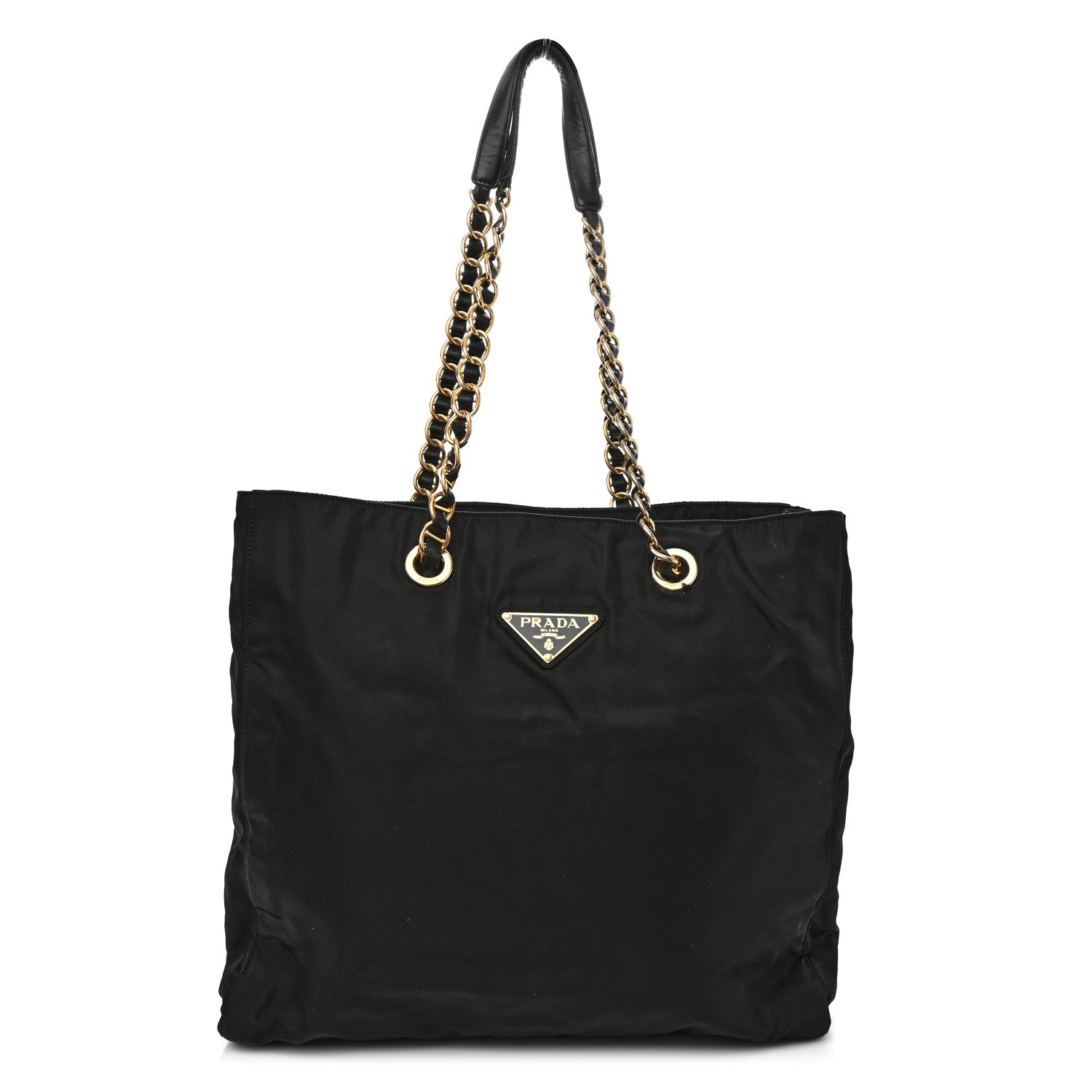 Prada Tessuto Nylon Chain Shoulder Bag Black 1 of 12