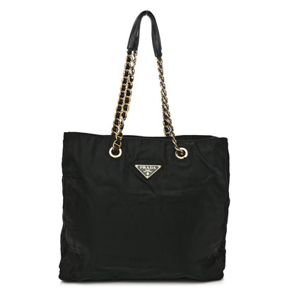 Prada Tessuto Nylon Chain Shoulder Bag Black 1 of 12