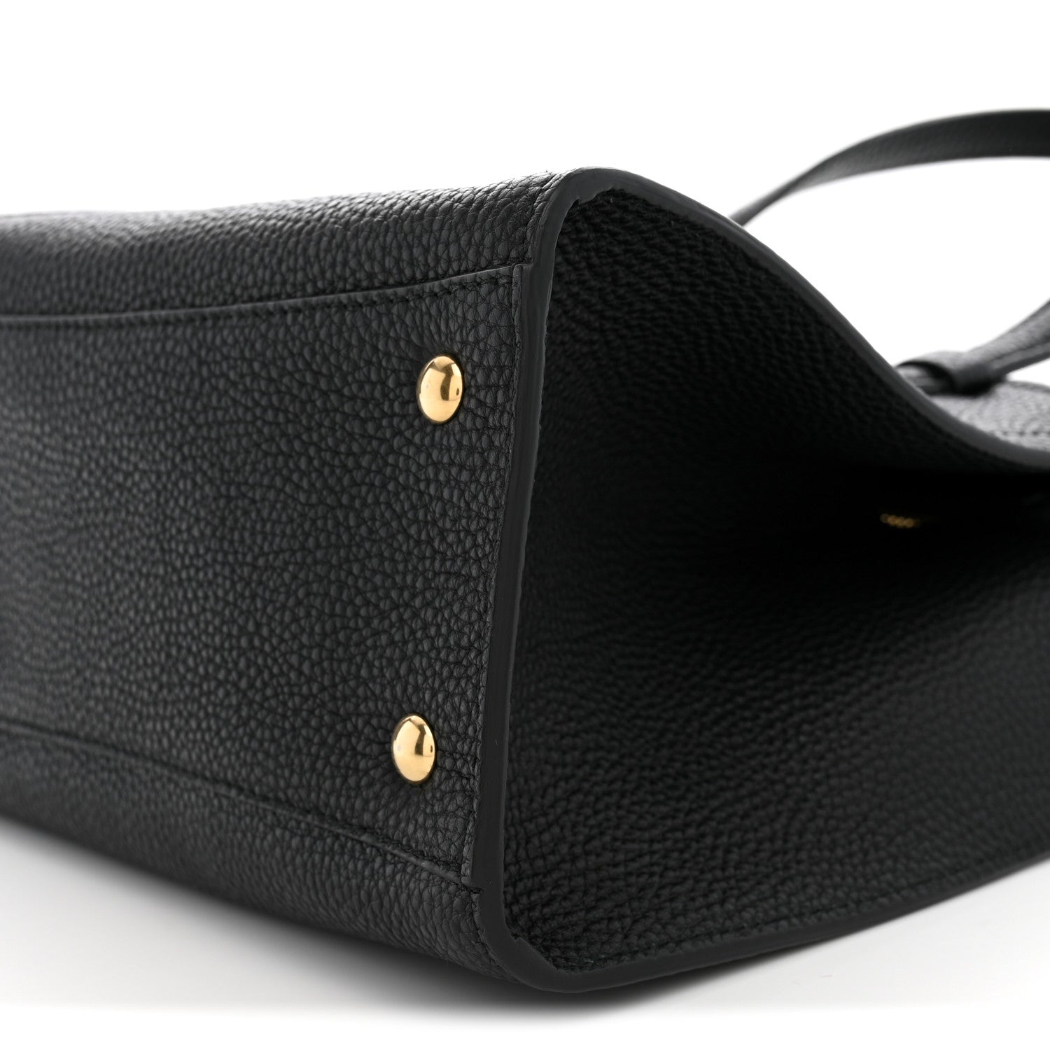 Salvatore Ferragamo Hammered Calfskin Double Handle Small Amy Tote  Black 9 of 9