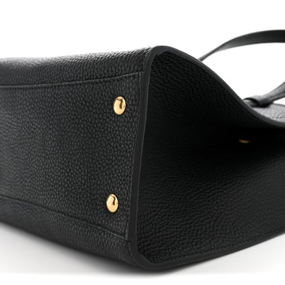 Salvatore Ferragamo Hammered Calfskin Double Handle Small Amy Tote  Black 9 of 9