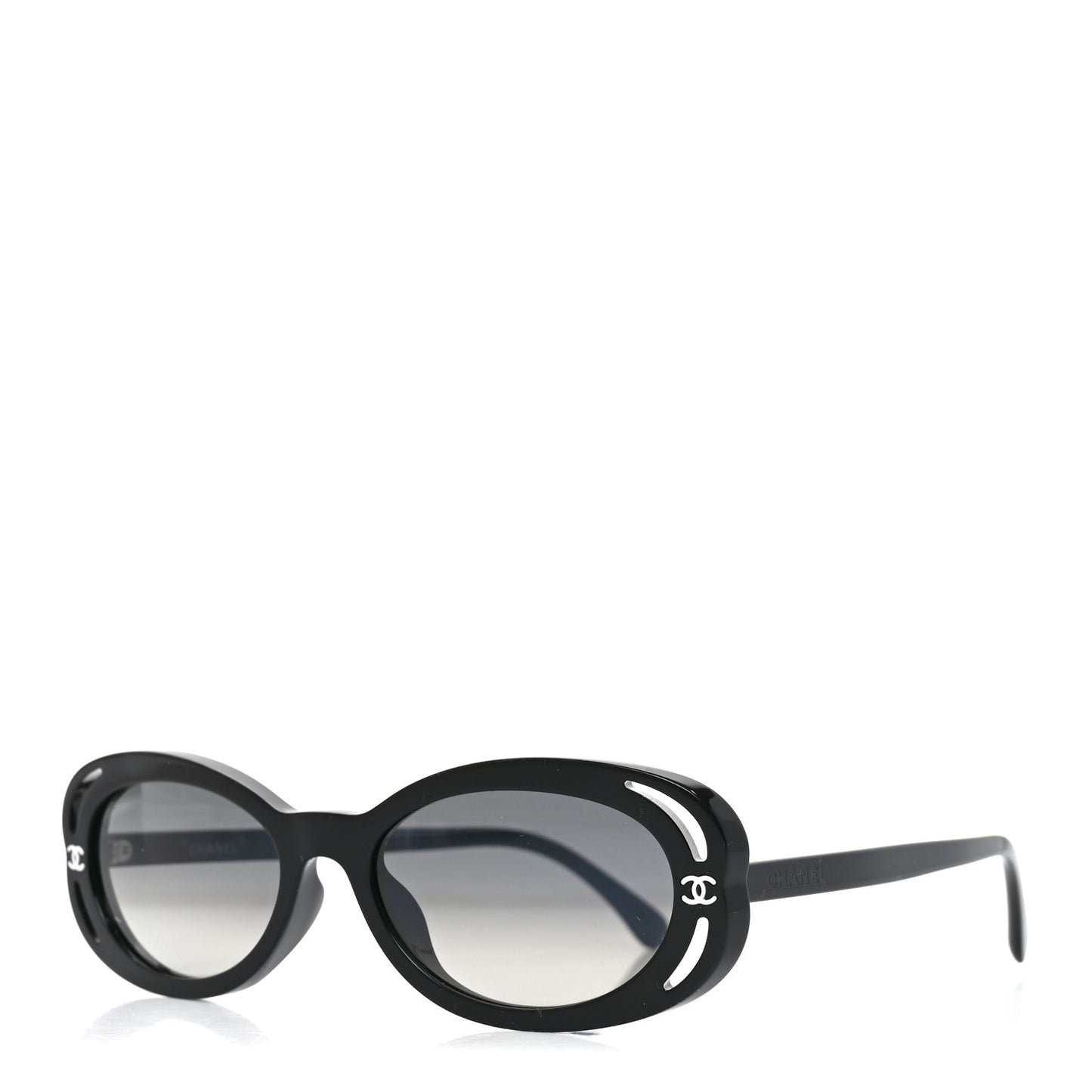 Acetate Oval Sunglasses 71571A Black