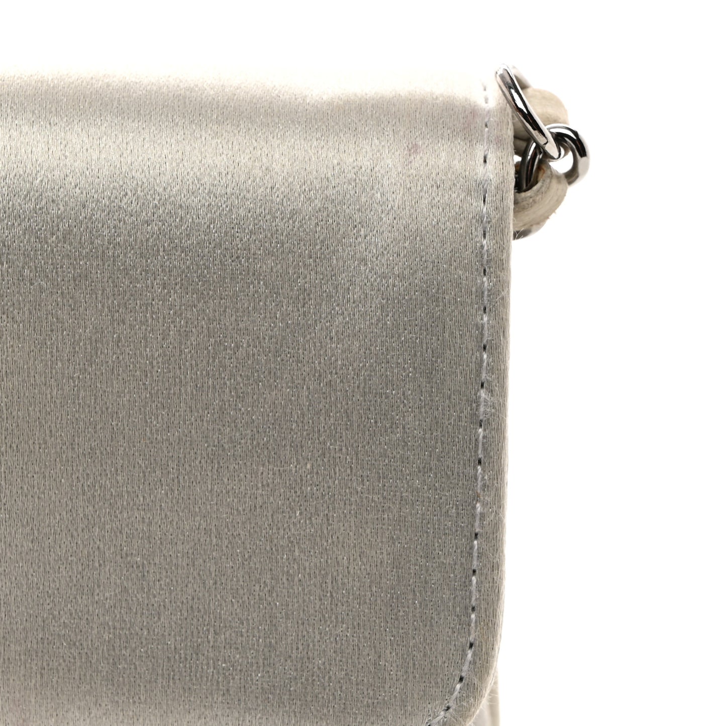 Satin Small Mademoiselle Flap Silver
