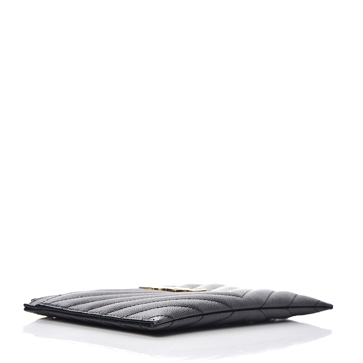 Saint Laurent Grain De Poudre Chevron Monogram Bill Pouch Black 4 of 8
