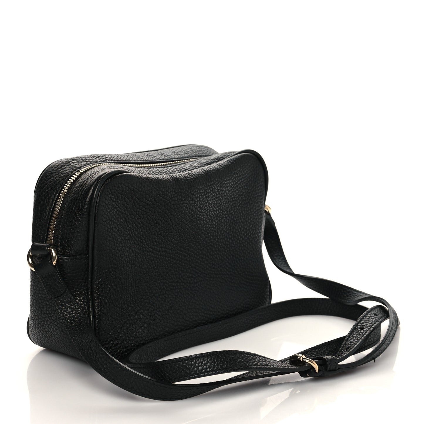Pebbled Calfskin Small Soho Disco Bag Black