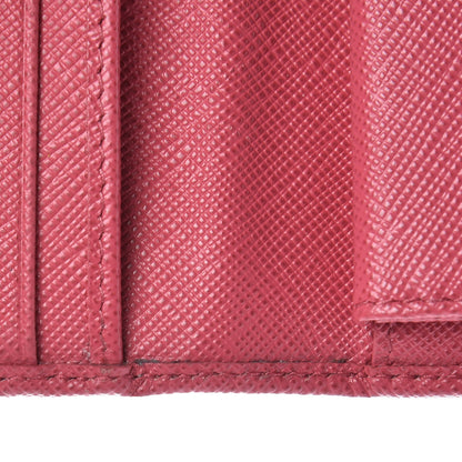 Prada Saffiano Metal Tri-Fold Wallet Peonia 9 of 12