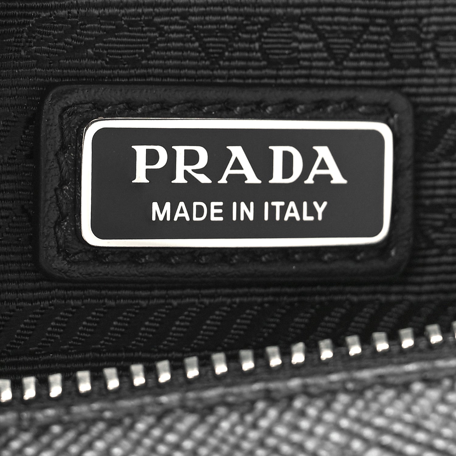 Prada Saffiano Cuir Triangle Logo Embossed Triangle Wristlet Black 6 of 8