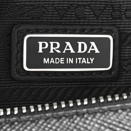 Prada Saffiano Cuir Triangle Logo Embossed Triangle Wristlet Black 6 of 8