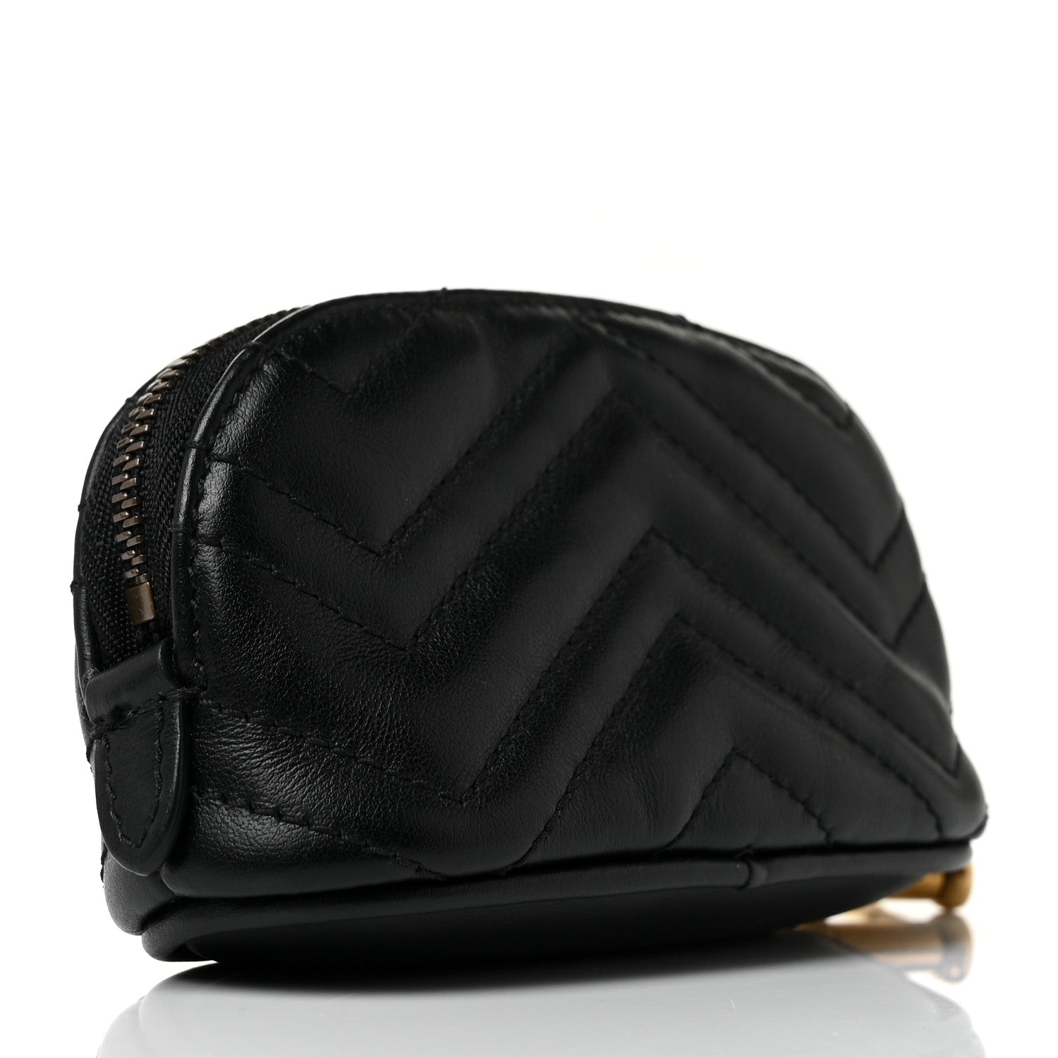 Gucci Calfskin Matelasse GG Marmont Key Pouch Black 3 of 10