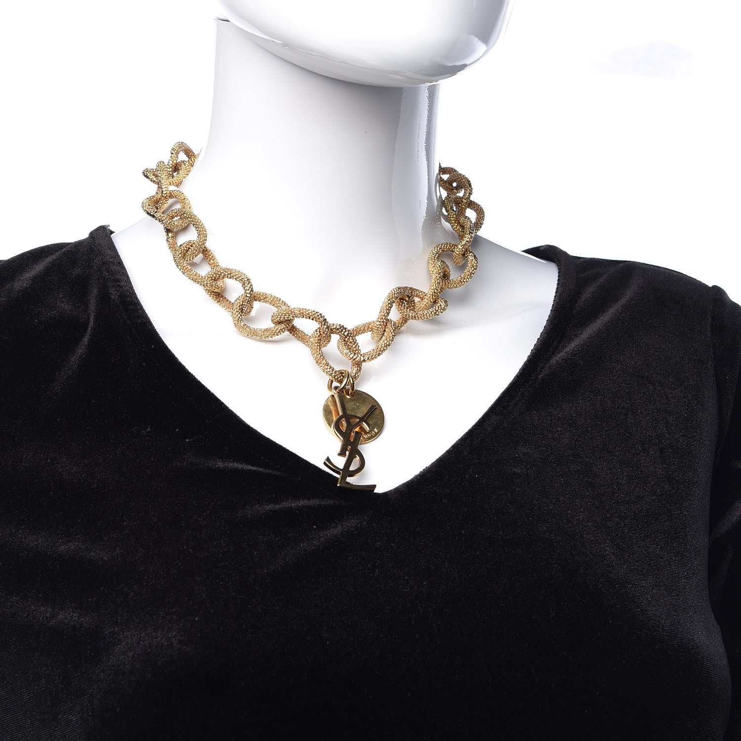 John Hardy Monogram Chain Link Necklace Gold 2 of 4