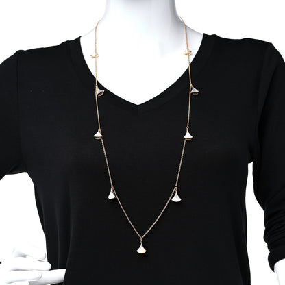 Bulgari 18K Rose Gold Diamond Mother of Pearl Divas' Dream Station Necklace 8 of 8