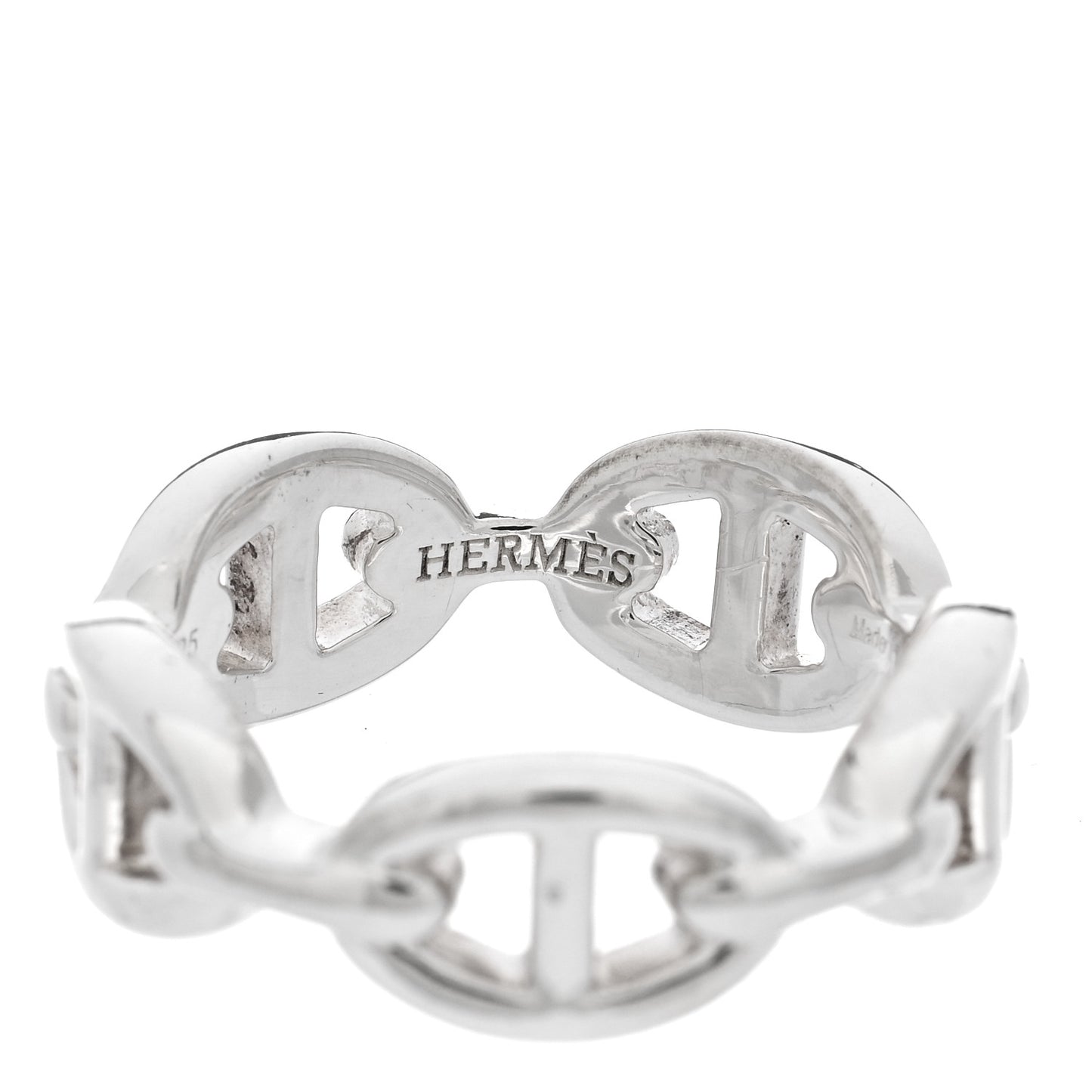 Sterling Silver PM Chaine d'Ancre Enchainee Band Ring 54 6.75